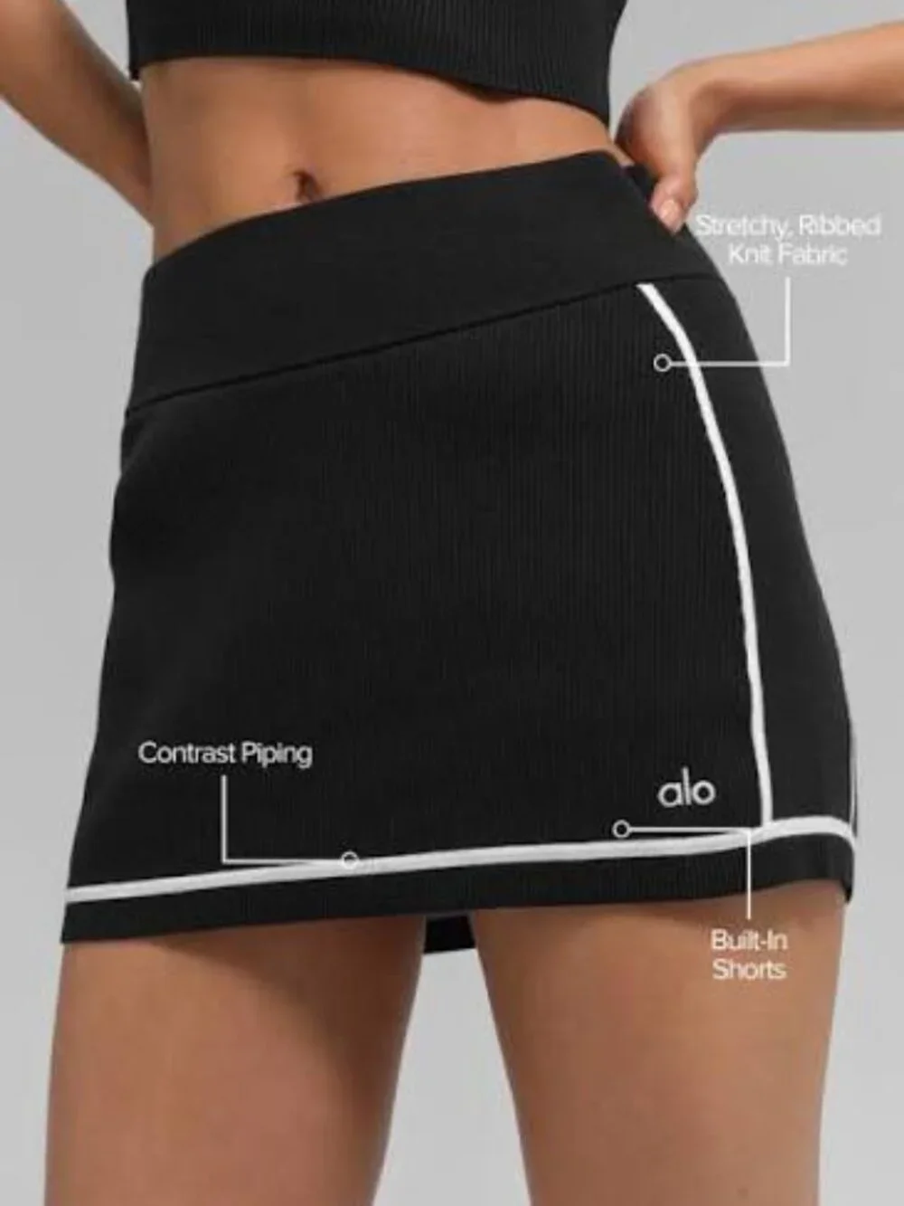 Ribbed Sweater Knit Highline Mini Skirt by Alo Yoga